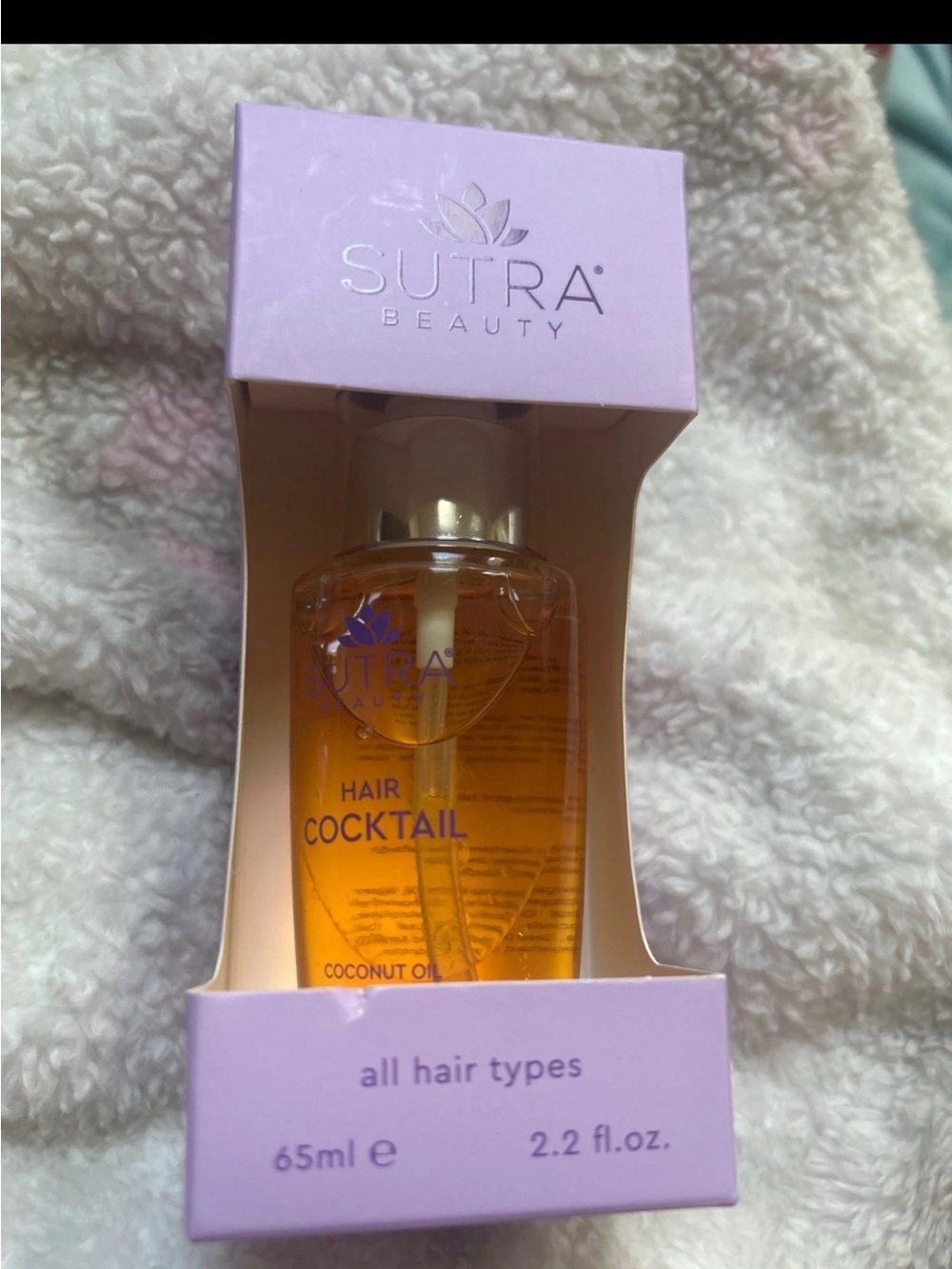 SUTRA Beauty Hair Cocktail Coconut Oil - Amber Oil with Lilac Packaging